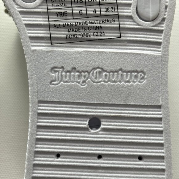 Juicy Couture Women's Yrie White Rhinestone Slides - Picture 10 of 13